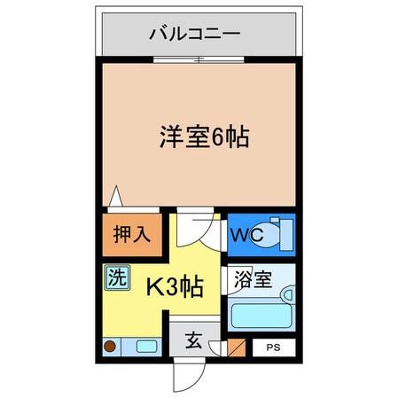 パレス南沖洲の物件間取画像